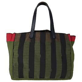 Fendi-Sac à épaule en toile Pecan FENDI marron noir Auth yk16282-Marron,Noir