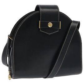 Borsa a Spalla Christian Dior in Pelle Nera e Oro Auth 102014 Nero D'oro