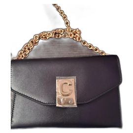 Clutch Céline in pelle nera Nero