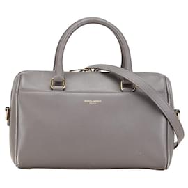 Yves Saint Laurent-Saint Laurent Leather Baby Duffle Bag 2WAY-Grey