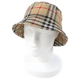 Burberry-Burberry Nova Check Cotton Bucket Hat Beige XL-Brown,Beige