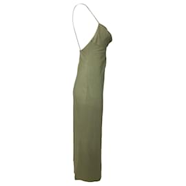 Jacquemus-Jacquemus L'Année 'la Dressing Gown Adour' Maxi Dress in Green Viscose-Green