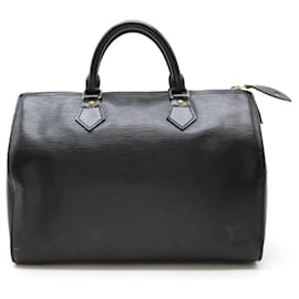 Louis Vuitton-Louis Vuitton Epi Speedy 30 Handbag Black Leather-Black