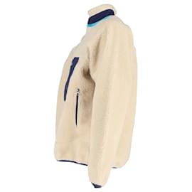 Autre Marque-Patagonia Zip-Up Shearling Jacket in White Recycled Polyester-White,Cream