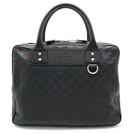 Gucci-Pasta de couro revestido de borracha com alça Web da Gucci-Preto