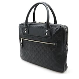 Gucci-Pasta de couro revestido de borracha com alça Web da Gucci-Preto