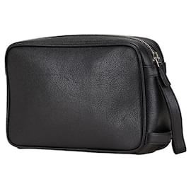 Burberry-Burberry Nova Check Leather Clutch Bag-Black
