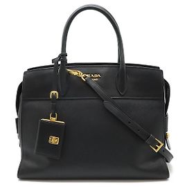 Prada Esplanade Leather Handbag 2WAY Black