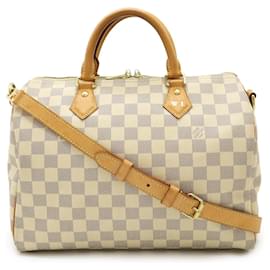 Louis Vuitton-Louis Vuitton Damier Azur Speedy Bandouliere 30 Bag-Brown,Beige