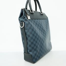 Louis Vuitton-Louis Vuitton Damier Cobalt Greenwich Handbag-Black,Blue