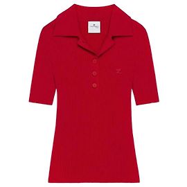 Courreges Courrèges Strick Polo Shirt Rot Rot