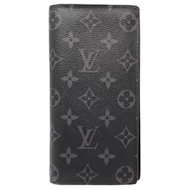 Louis Vuitton-Louis Vuitton Long Wallet M61697 Portefeuille Brazza-Black,Monogram