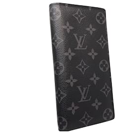 Louis Vuitton-Louis Vuitton Long Wallet M61697 Portefeuille Brazza-Black,Monogram