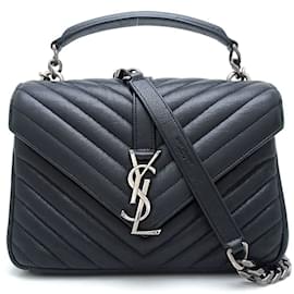 Yves Saint Laurent-Yves Saint Laurent Black Leather Handbag-Black