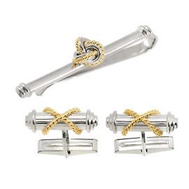 Conjunto de abotoaduras de prata e ouro amarelo Tiffany & Co. Outro