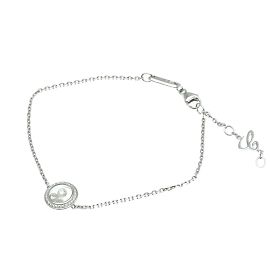 Pulsera de encanto de diamante de oro blanco Chopard Happy Diamond 859562 Plata