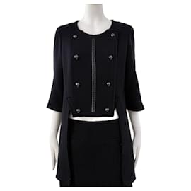 Chanel-CC Buttons Black Tuxedo Jacket 36 FR-Black