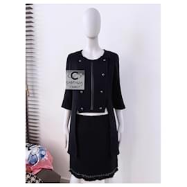 Chanel-CC Buttons Black Tuxedo Jacket 36 FR-Black