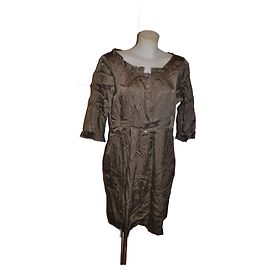 Vestido Aspesi de cupro y algodón caqui Caqui