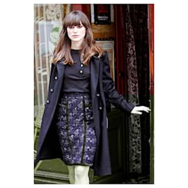 Chanel-Keira Knightley Style Black Tweed Skirt-Other