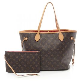 Louis Vuitton Monogram Neverfull MM Tote Bag M41177 Brown