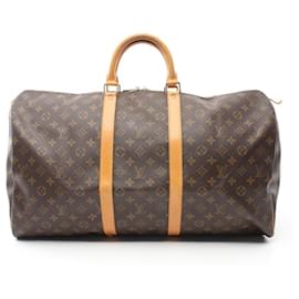 Louis Vuitton-Louis Vuitton Monogram Keepall 55 Boston Bag M41424-Brown