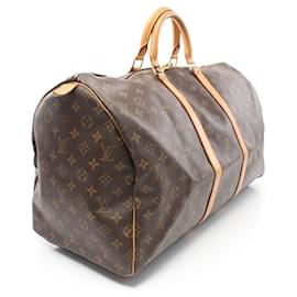 Louis Vuitton-Louis Vuitton Monogram Keepall 55 Boston Bag M41424-Brown