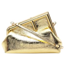 Fendi-Fendi Leather First Small Shoulder Bag 8BP129-Golden