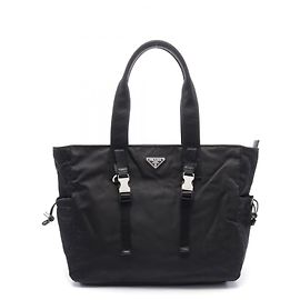 Prada Nylon-Leder Tote Bag 2VG042 Schwarz