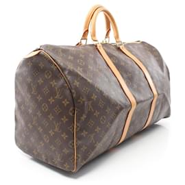 Louis Vuitton-Louis Vuitton Monogram Keepall 55 Boston Bag M41424-Brown