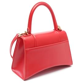 Balenciaga-Balenciaga Hourglass Leather Handbag Red-Red