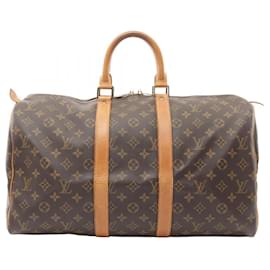Louis Vuitton-Louis Vuitton Keepall 45 Monogram Boston Bag M41428-Brown