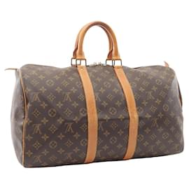 Louis Vuitton-Louis Vuitton Keepall 45 Monogram Boston Bag M41428-Brown