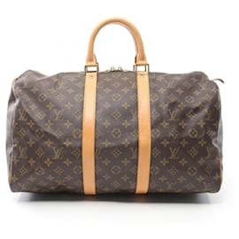 Louis Vuitton-Louis Vuitton Monogram Keepall 45 Boston Bag M41428-Brown