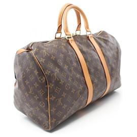 Louis Vuitton-Louis Vuitton Monogram Keepall 45 Boston Bag M41428-Brown
