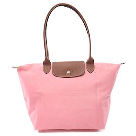 Bolsa Tote Longchamp Le Pliage Original L em nylon e couro Rosa