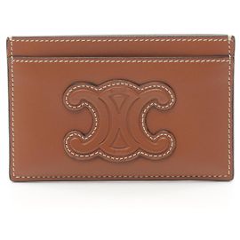 Céline Celine Leather Card Case 10B703EMJ Brown