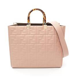 Fendi-Fendi Leather Sunshine Medium Tote Bag-Pink