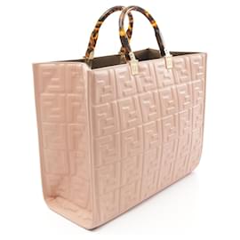 Fendi-Fendi Leather Sunshine Medium Tote Bag-Pink