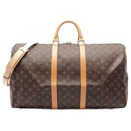 Louis Vuitton-Louis Vuitton Monogram Keepall Bandouliere 55 Bag-Brown