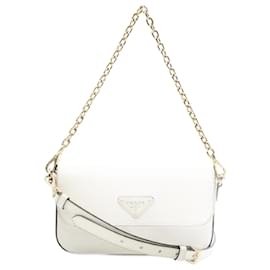 Prada-Prada Saffiano Lux Leather Handbag 1BD356-White