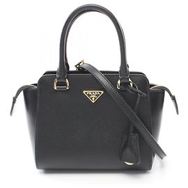 Prada Saffiano Soft C Leather Handbag 1BA380 Black