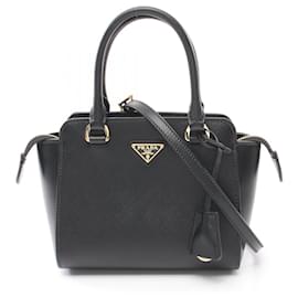 Prada-Prada Saffiano Soft C Leather Handbag 1BA380-Black