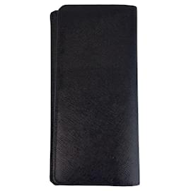Prada-Prada Saffiano Leather Long Wallet-Black