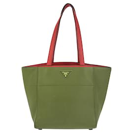 Prada-Prada Red Leather Tote Bag-Red