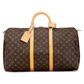 Louis Vuitton-Louis Vuitton Monogram Keepall 50 Boston Bag-Brown