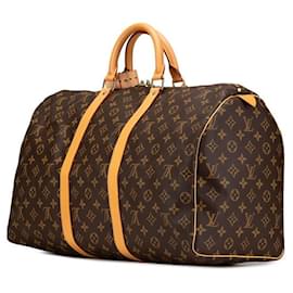 Louis Vuitton-Louis Vuitton Monogram Keepall 50 Boston Bag-Brown