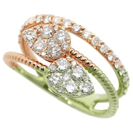 Autre Marque-K18PG Pink Gold Diamond Snake Ring 1.00ct-Pink