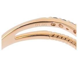 Autre Marque-K18PG Pink Gold Diamond Snake Ring 1.00ct-Pink