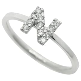 Autre Marque-Samantha Tiara K18WG Diamond Alphabet Ring-White